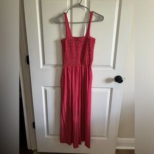 Zanana red and white striped romper